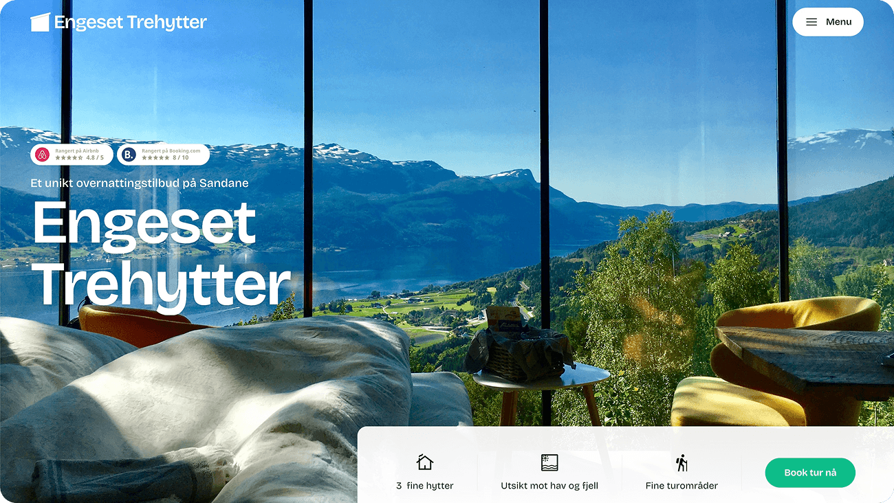 Nettside for Engeset Trehytter